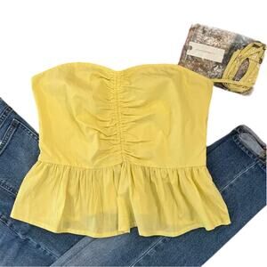 NWT Anthropologie Maeve Yellow Peplum Tank/Halter Boho Top - SIZE 12
